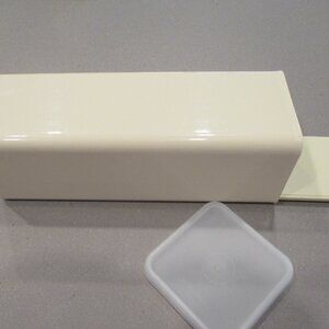 Vintage Tupperware 3 Piece  Cheese Keeper, Tray & Lid  Beige EUC